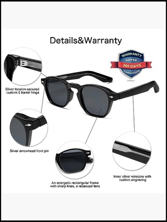 Retro Square Sunglasses Thin Cube Frames Vintage Slim Intellectual Style main image 6